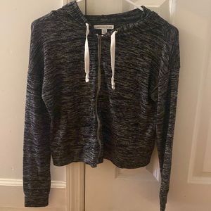 American Eagle Dark Gray Crop Hoodie